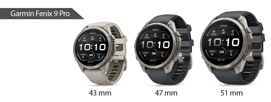 Garmin Fenix 9_warianty wielkosci